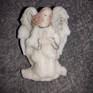 Vintage 1990s Roman, Inc. Seraphin Angel Brooch, Pin, Resin, Gold Detail, Retro